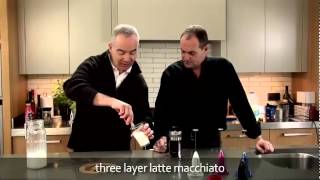 aerolatte  milk frother makes three layer caffè latte macchiato [upl. by Erlene]