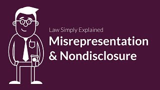 Misrepresentation and Nondisclosure  Contracts  Defenses amp Excuses [upl. by Yardna]