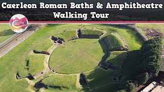 CAERLEON ROMAN BATHS amp AMPHITHEATRE WALES  Walking Tour  Pinned on Places [upl. by Aspasia]