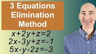 Solving Systems of 3 Equations Elimination [upl. by Pena]