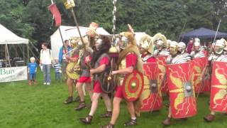 Roman Reenactment at the Amphitheatre in Caerleon Marching In [upl. by Amerigo]