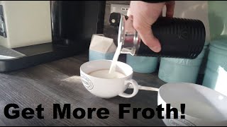 How to Get More Froth from Your Nespresso Coffee Aeroccino  Nespresso tips and help [upl. by Dnalkrik]